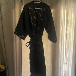 Elegant Black Embroidered Robe